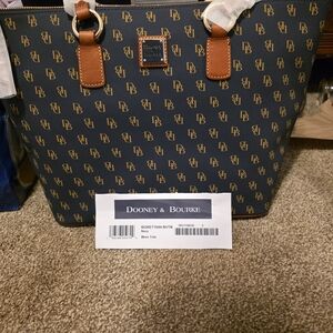 Dooney & Bourke Navy and Brown Men's Tote Bag